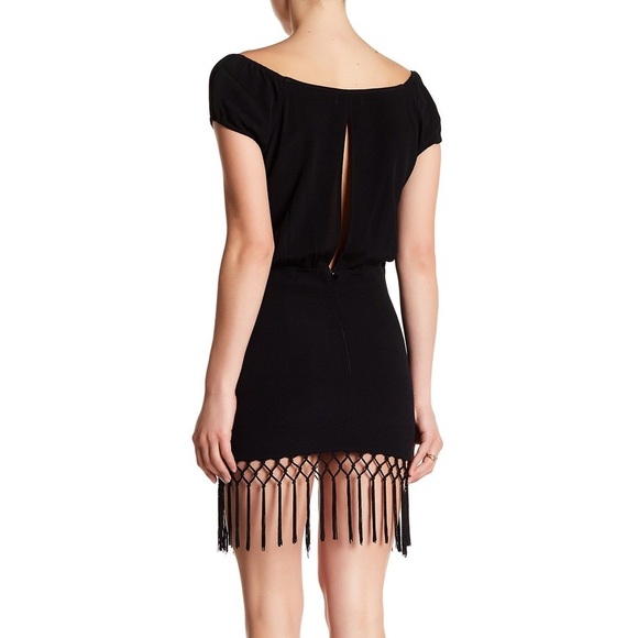 Flynn Skye Meg Mini Fringe Little Black Dress - Picture 2 of 2